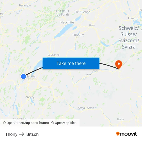Thoiry to Bitsch map