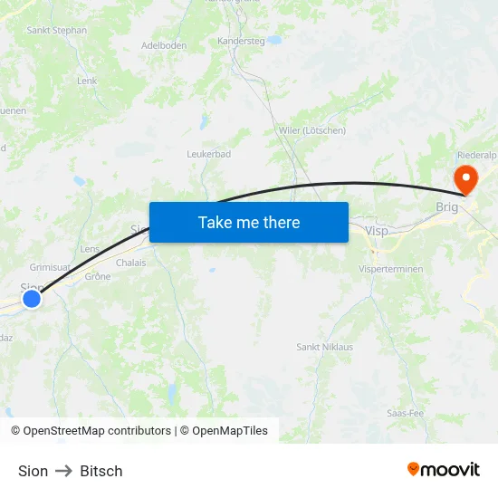 Sion to Bitsch map