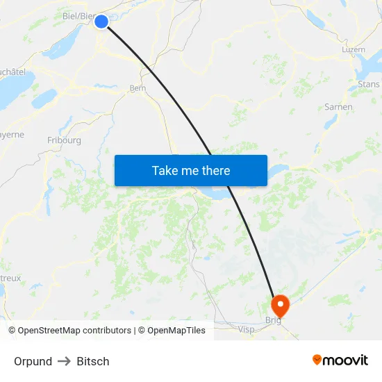 Orpund to Bitsch map