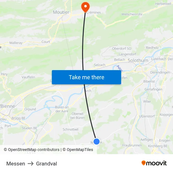 Messen to Grandval map