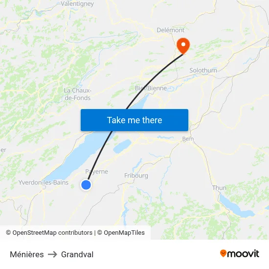 Ménières to Grandval map