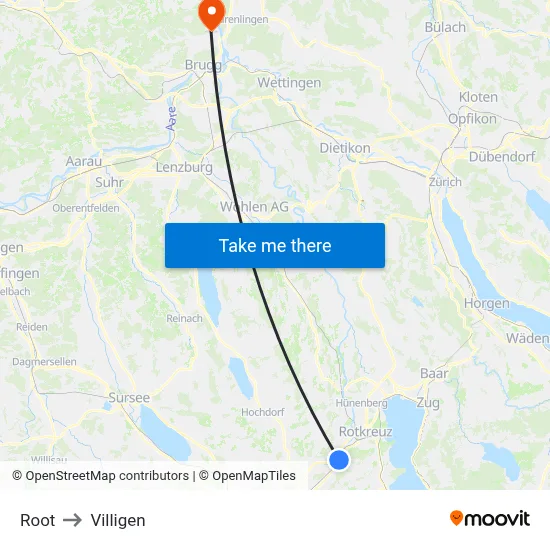 Root to Villigen map