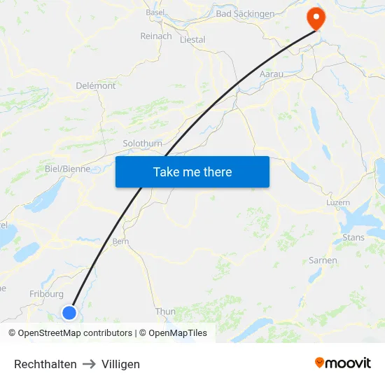 Rechthalten to Villigen map