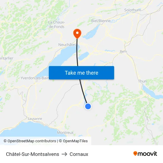 Châtel-Sur-Montsalvens to Cornaux map