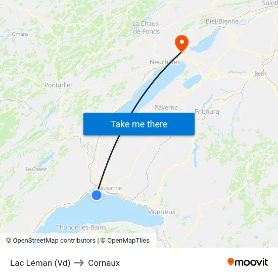 Lac Léman (Vd) to Cornaux map