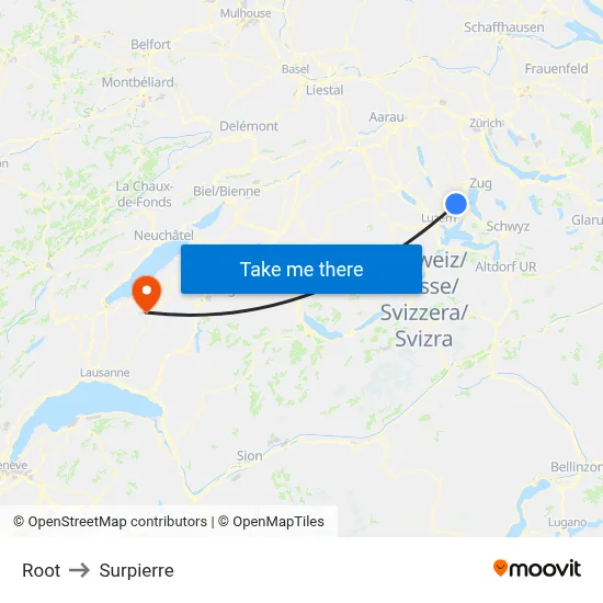 Root to Surpierre map