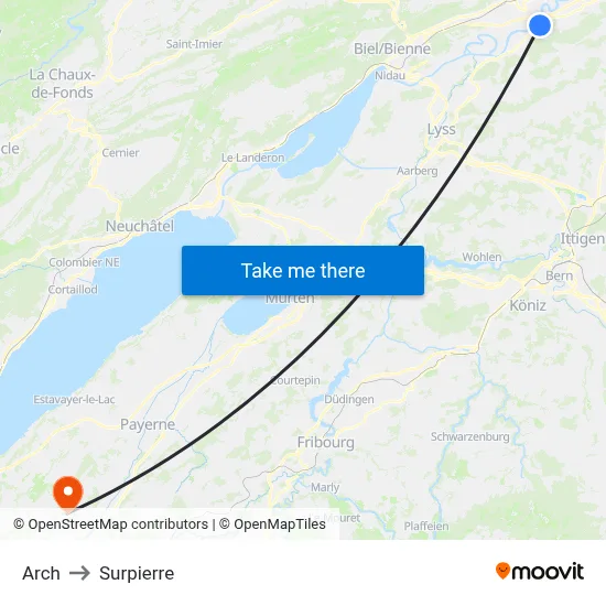 Arch to Surpierre map