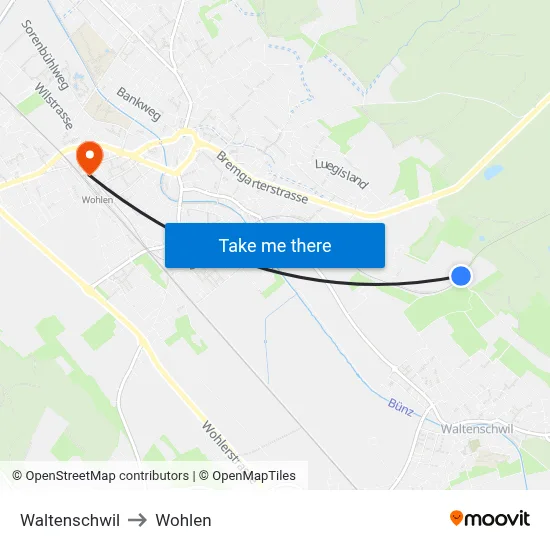 Waltenschwil to Wohlen map