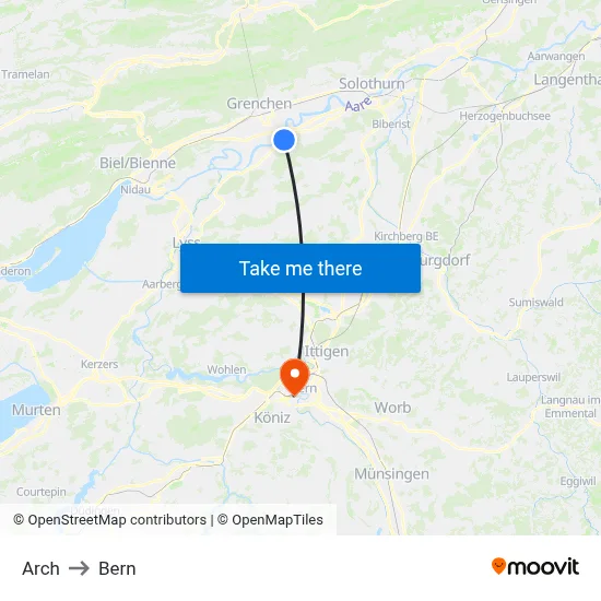 Arch to Bern map