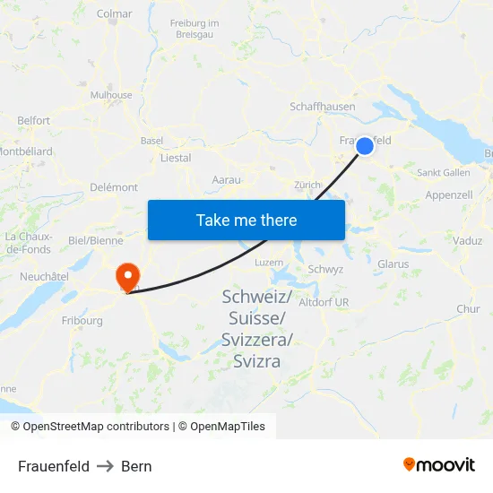 Frauenfeld to Bern map