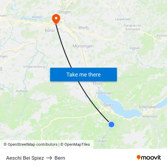 Aeschi Bei Spiez to Bern map