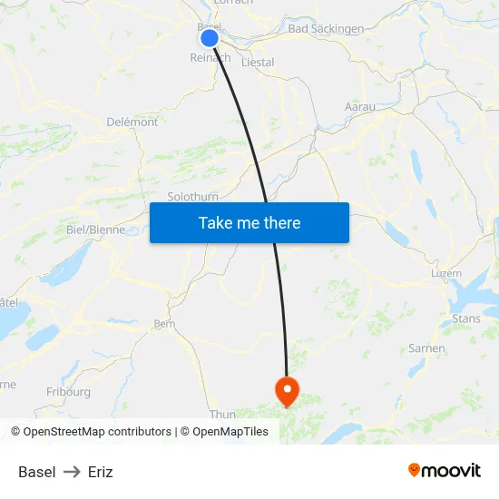 Basel to Eriz map