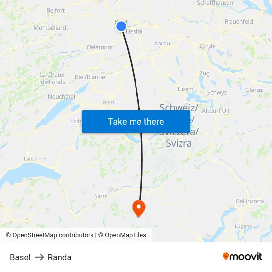 Basel to Randa map