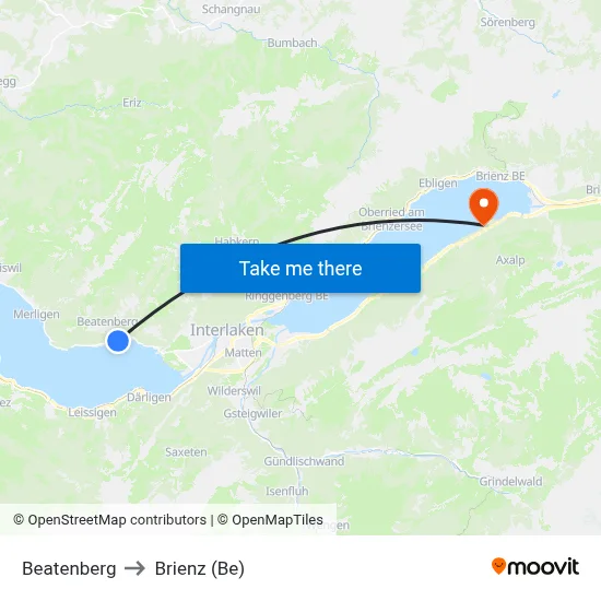 Beatenberg to Brienz (Be) map