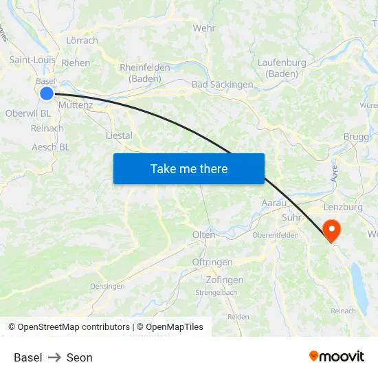 Basel to Seon map