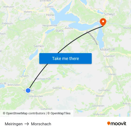Meiringen to Morschach map
