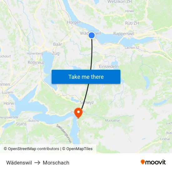Wädenswil to Morschach map