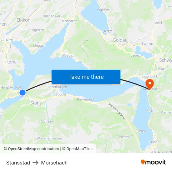 Stansstad to Morschach map