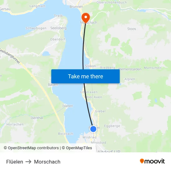 Flüelen to Morschach map