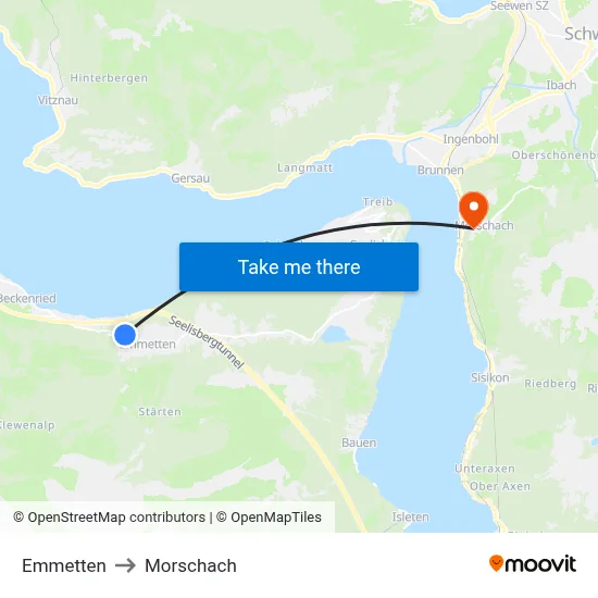 Emmetten to Morschach map