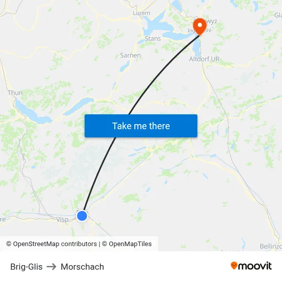 Brig-Glis to Morschach map