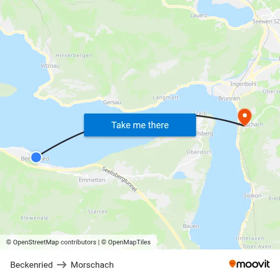 Beckenried to Morschach map