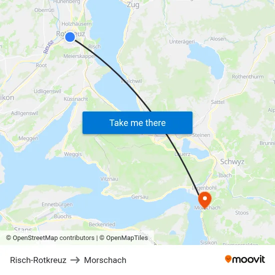 Risch-Rotkreuz to Morschach map