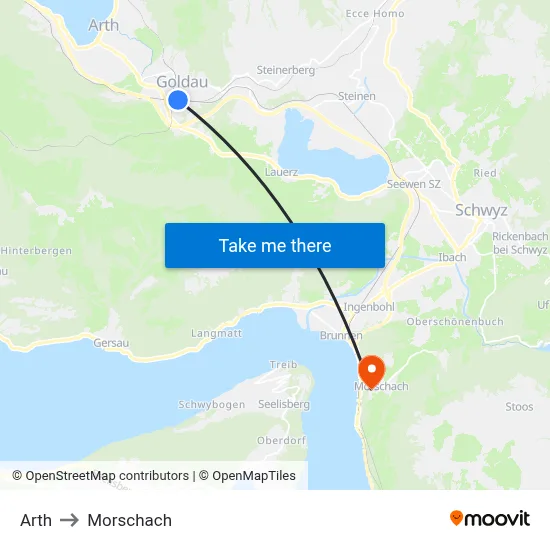 Arth to Morschach map