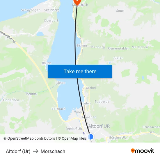 Altdorf (Ur) to Morschach map
