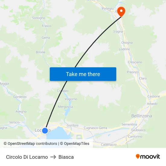 Circolo Di Locarno to Biasca map