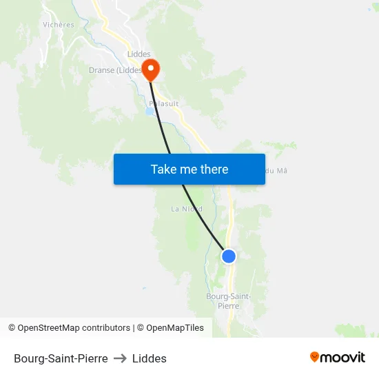 Bourg-Saint-Pierre to Liddes map