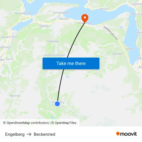 Engelberg to Beckenried map