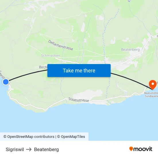 Sigriswil to Beatenberg map