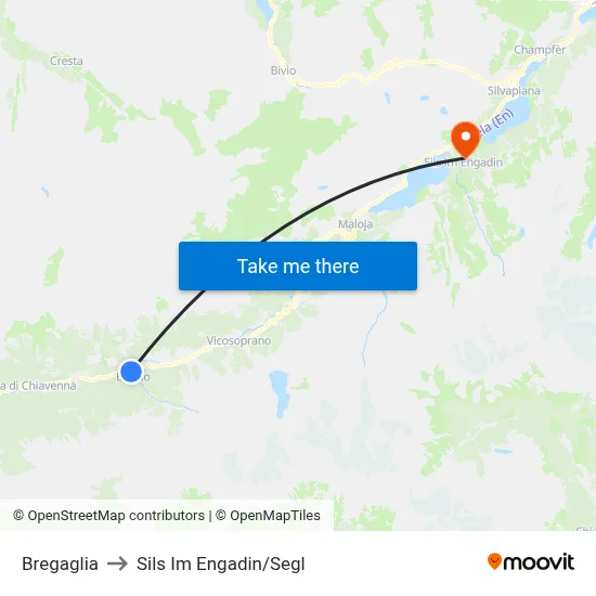 Bregaglia to Sils Im Engadin/Segl map