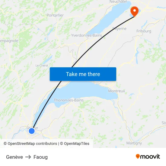 Genève to Faoug map