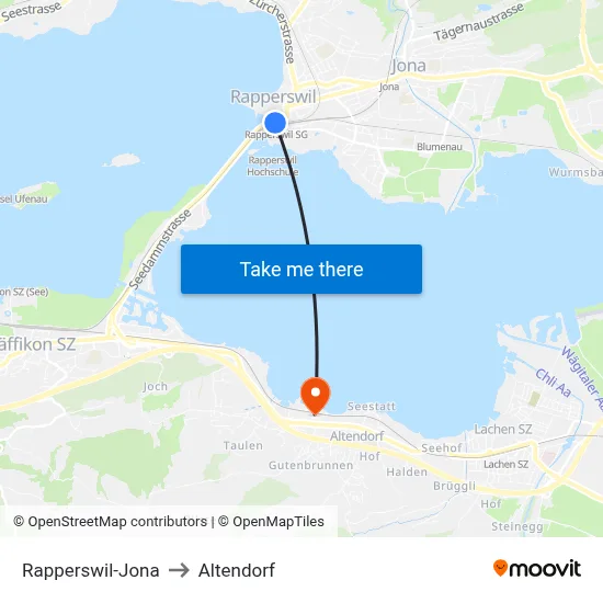Rapperswil-Jona to Altendorf map