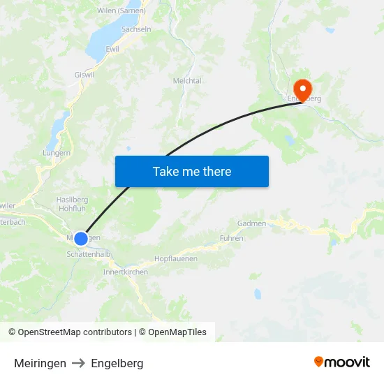 Meiringen to Engelberg map