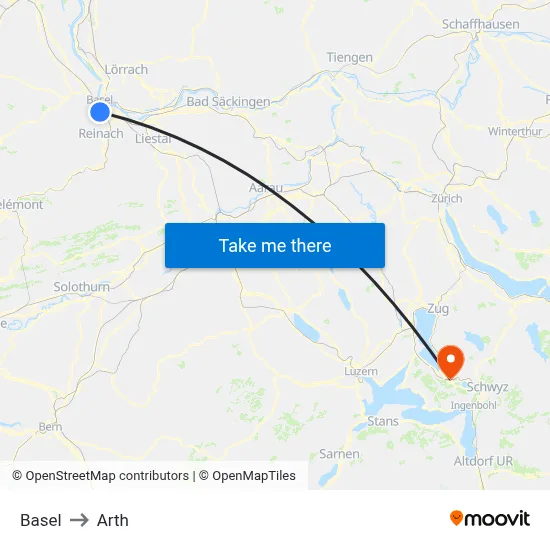 Basel to Arth map
