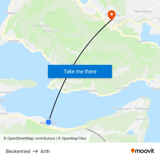 Beckenried to Arth map