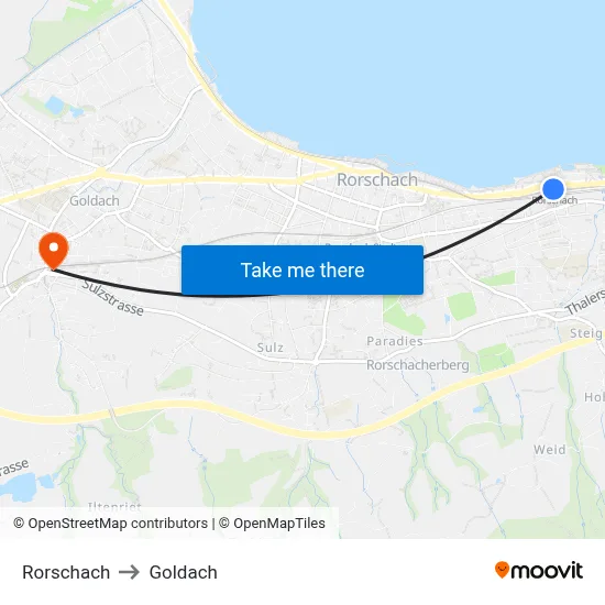 Rorschach to Goldach map