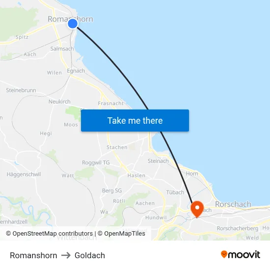 Romanshorn to Goldach map