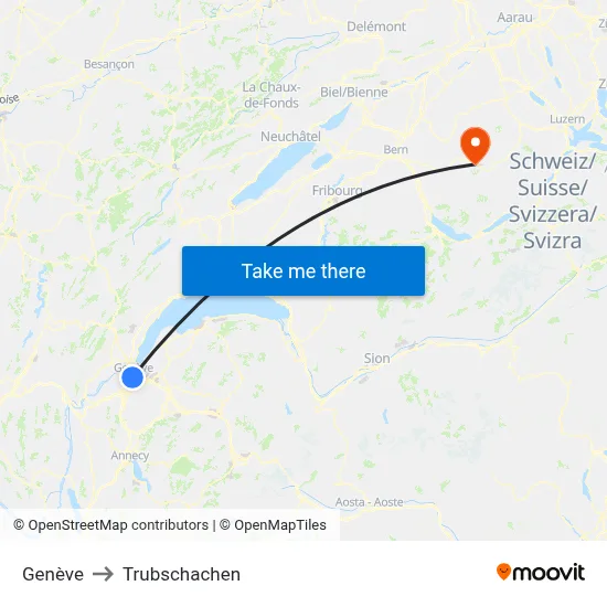 Genève to Trubschachen map