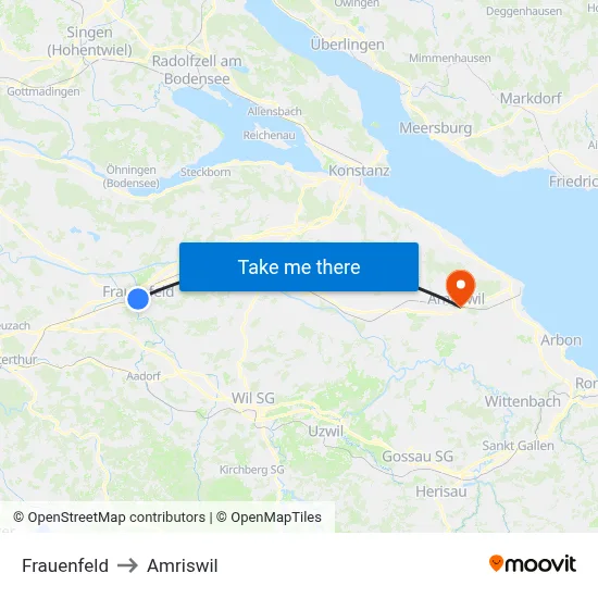 Frauenfeld to Amriswil map