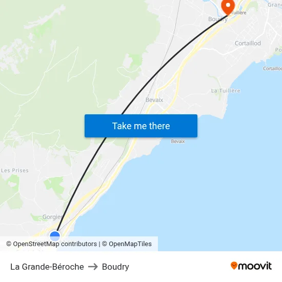 La Grande-Béroche to Boudry map