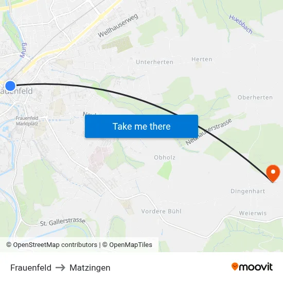 Frauenfeld to Matzingen map