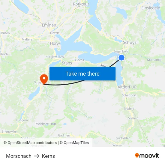 Morschach to Kerns map