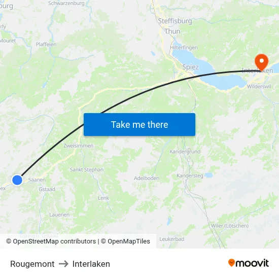 Rougemont to Interlaken map