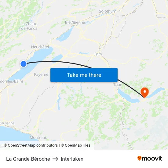 La Grande-Béroche to Interlaken map