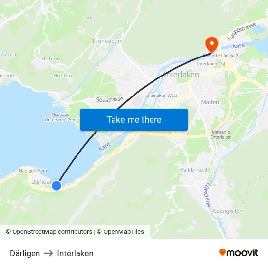 Därligen to Interlaken map