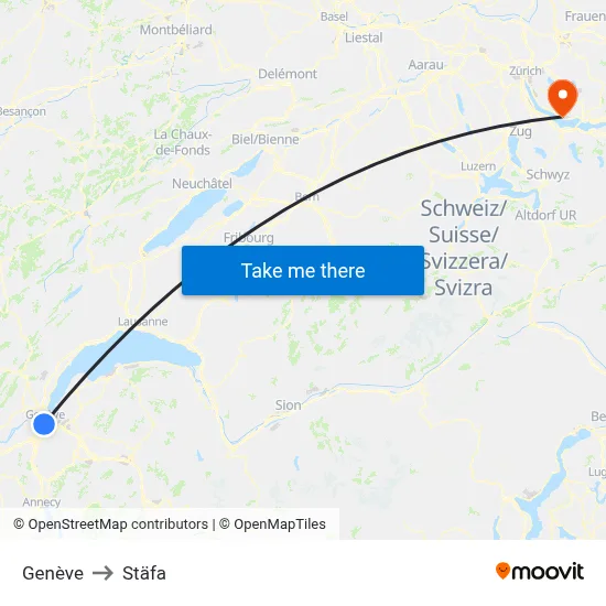 Genève to Stäfa map
